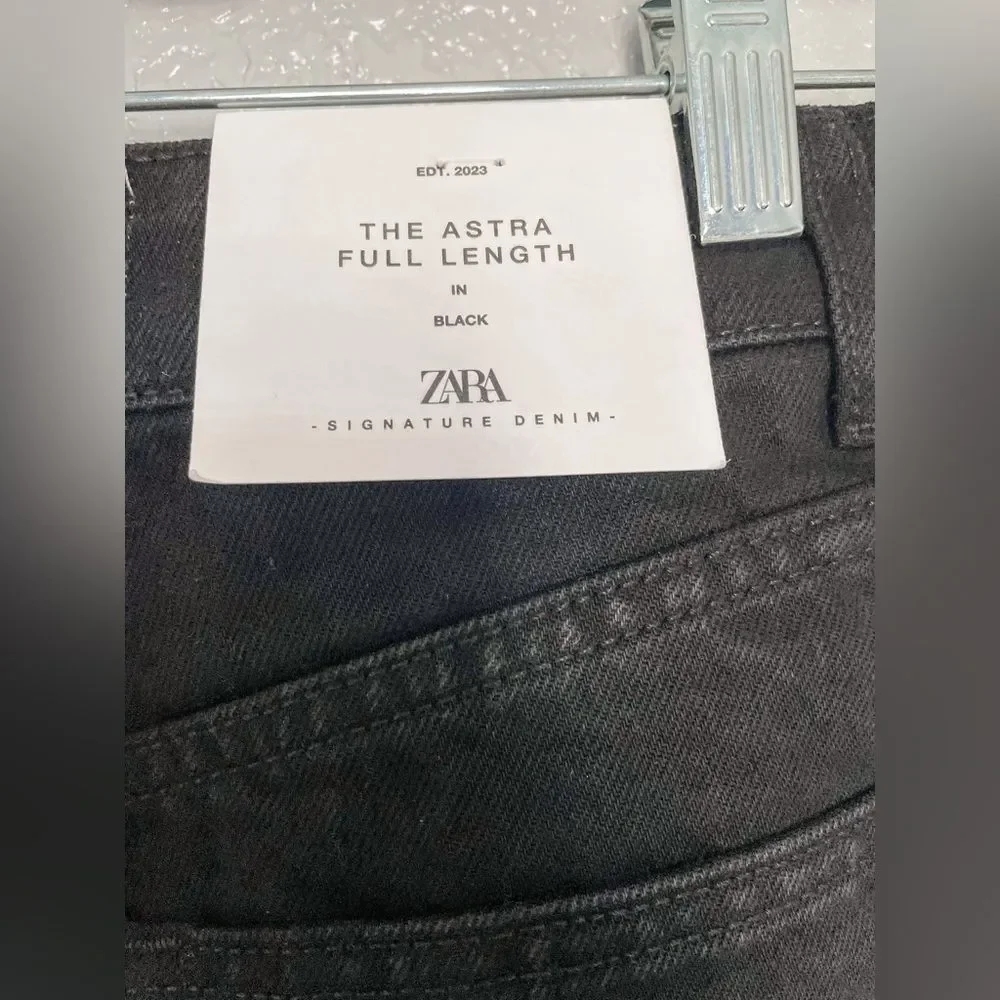 ZARA WOMAN SS23 BLACK ZW THE FULL LENGTH JEANS 9632/057/075/017 - Picture 6 of 10